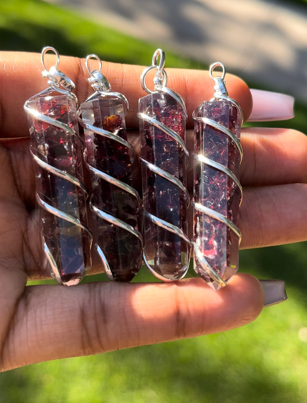 Powerful Gemstone Orgonite Pendant - Wire Wrapped